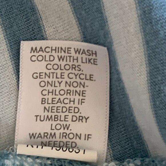 J. Jill Striped 3/4 Flounce Bell Sleeve Tee Top Sz M Blue & White #132G - Picture 7 of 7